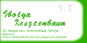 ibolya kesztenbaum business card